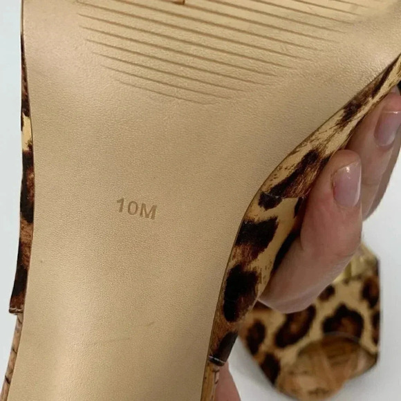 Guess womens heels size 10 brown cheetah print faux cork platform slingbacks - Picture 12 of 13